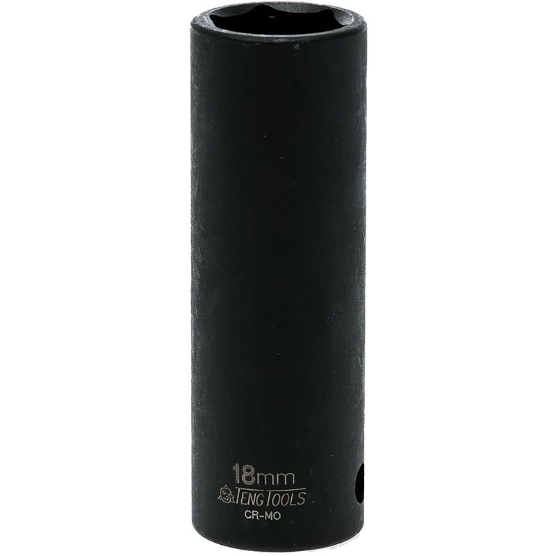 Teng 1/2in Dr. Deep Impact Socket 18mm ANSI designed for high torque, durability, and fits standard bolts for heavy-duty tasks.