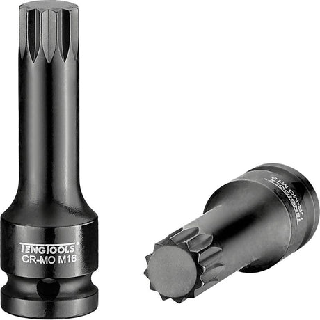 Teng 1/2in Dr. Impact Socket 16mm, durable chrome molybdenum steel, 78mm length, corrosion-resistant finish for heavy-duty use.