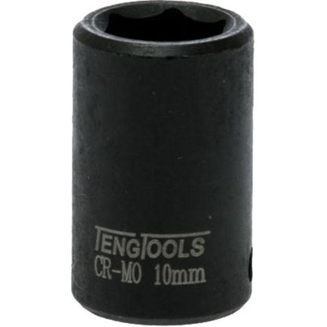 Teng 1/4in Dr. 10mm Impact Socket Din, a durable chrome vanadium tool for efficient fastening in tight spaces.