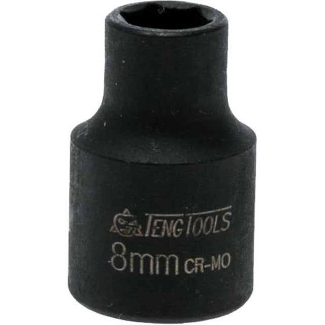 Teng 3/8in Dr. Impact Socket 13mm, durable chrome vanadium steel, 6-point design for superior grip and torque transfer.