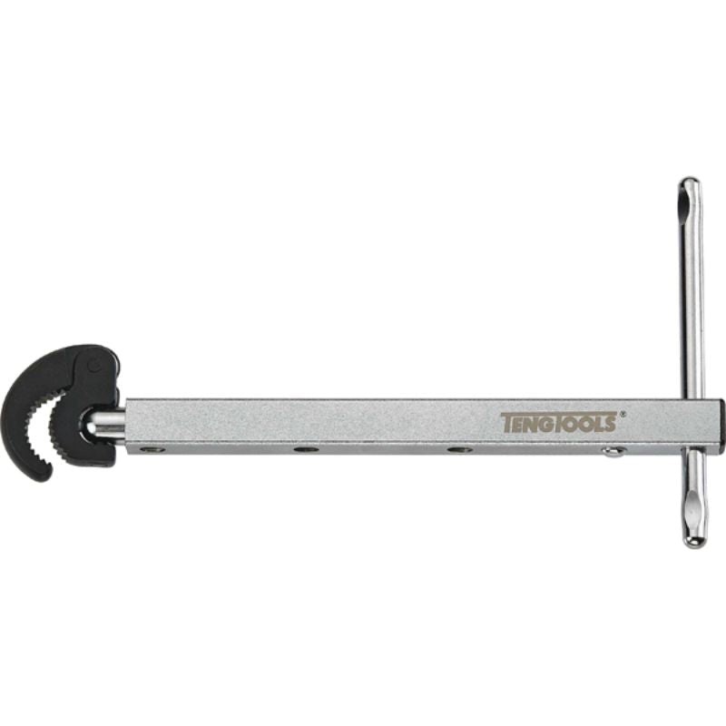 Teng Telescopic Basin Tap Wrench for 32-48mm fittings, features ergonomic grip and adjustable length for tight plumbing spaces.