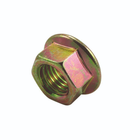 Champion M12 x 1.25 hex flange nuts in a 10-pack, durable, corrosion-resistant, ideal for automotive and DIY fastening.