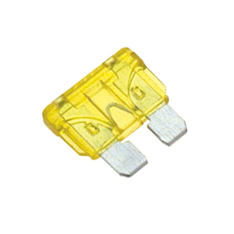 Bright yellow 20 Amp standard blade fuses in a 20 pack, designed for reliable vehicle electrical system protection.