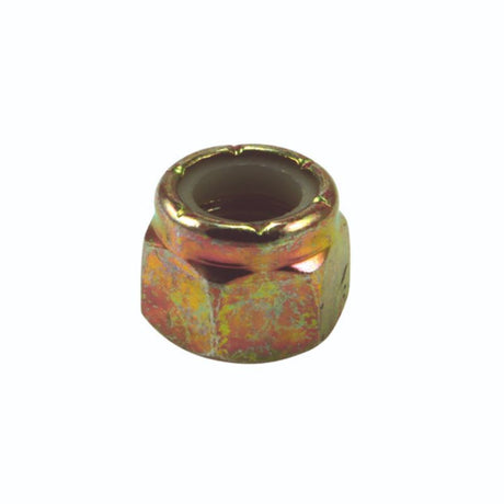 Eight Champion 3/8in UNC nylon insert self-locking nuts, ideal for secure fastening in automotive and construction projects.