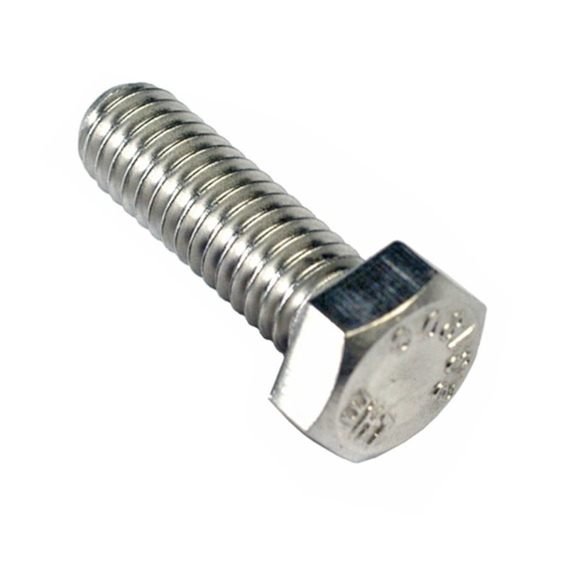 Durable 316/A4 stainless steel hex set screw, 1/4in x 1-1/2in UNC, ideal for marine and industrial fastening applications.