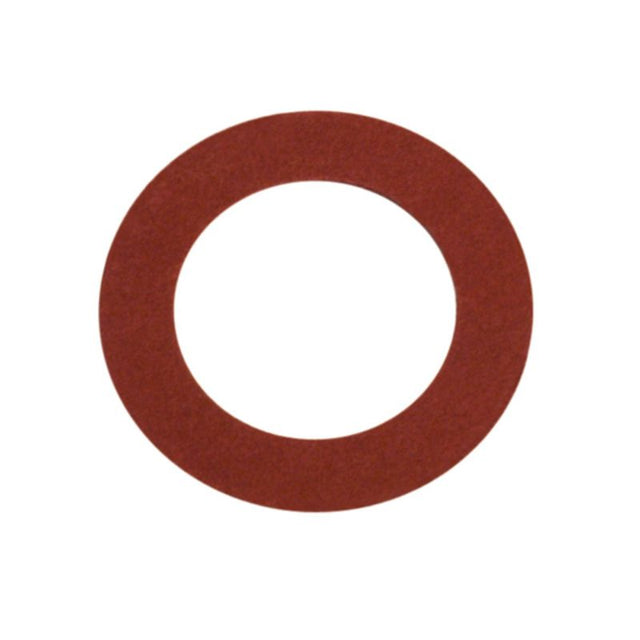 Red fibre washers in a 15-pack, designed for superior sealing and durability in plumbing and automotive repairs.