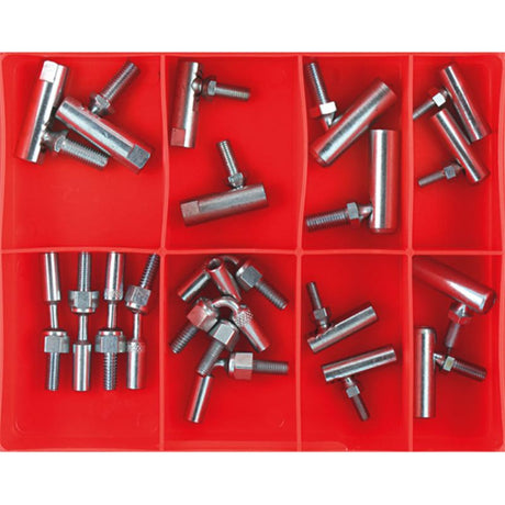 Champion 20pc Ball Joint Assortment featuring assorted sizes, zinc plating for durability, ideal for automotive repairs and projects.