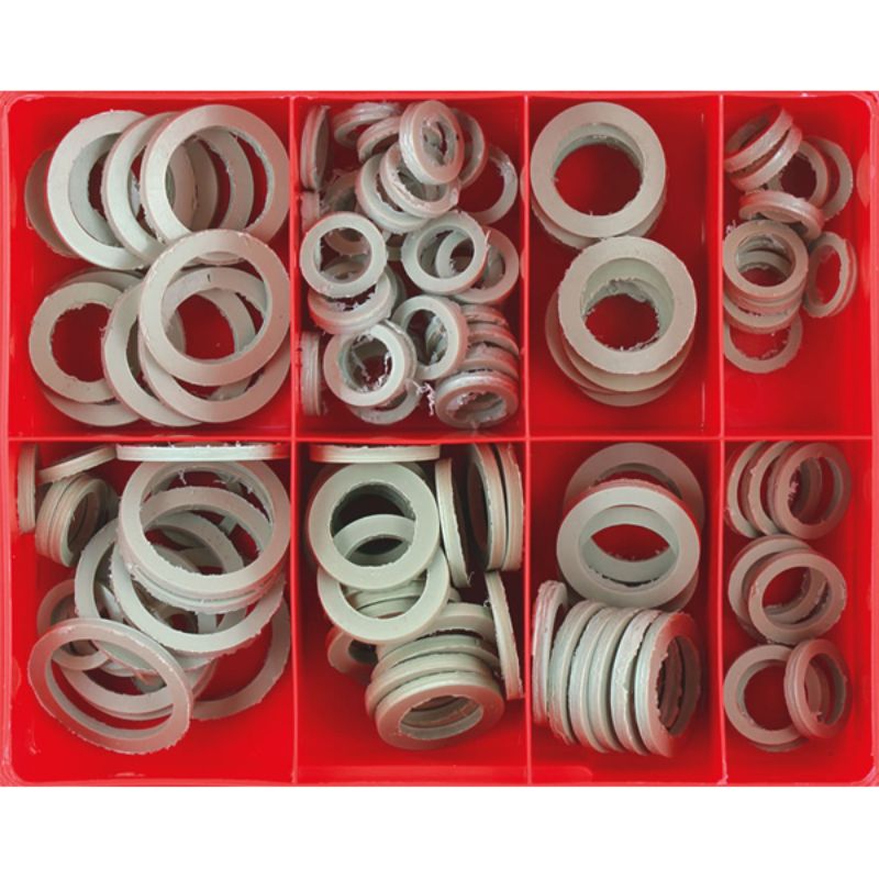 Champion 123pc Polypropylene Washer Assortment featuring various sizes for plumbing and automotive repairs, durable and organized.