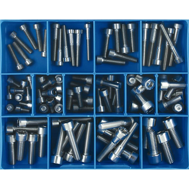 Champion 91pc Imperial Cap Screw Assortment featuring 14 sizes of durable 316/A4 stainless steel screws for diverse projects.