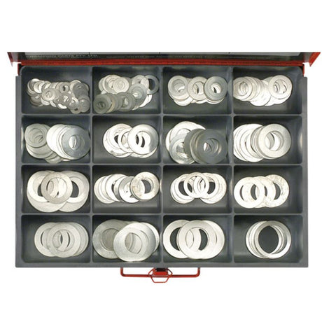 Champion Master Kit with 466 premium steel shim washers, 0.006in thick, offering 36 sizes for versatile fastening solutions.