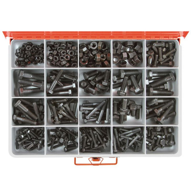 Comprehensive 364pc Metric Bolt & Nut Assortment GR8.8 for construction and DIY, featuring durable, high-tensile steel pieces.