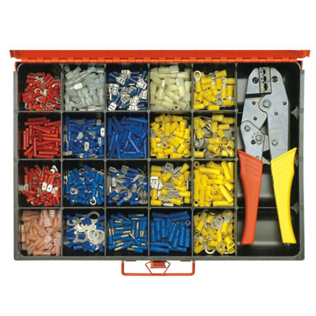 Comprehensive 700-piece wiring terminal kit with crimp tool for versatile, durable electrical connections in NZ.