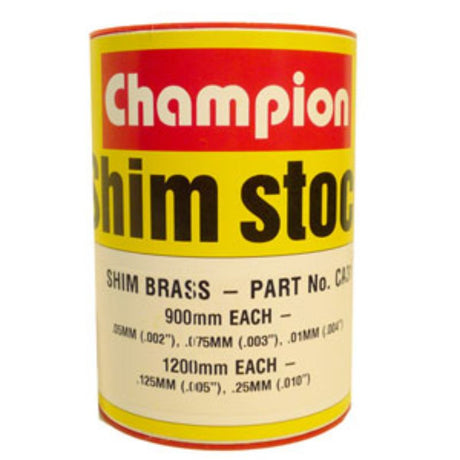 Champion Brass Shim Assortment features five durable shim rolls, perfect for precise adjustments in various applications.