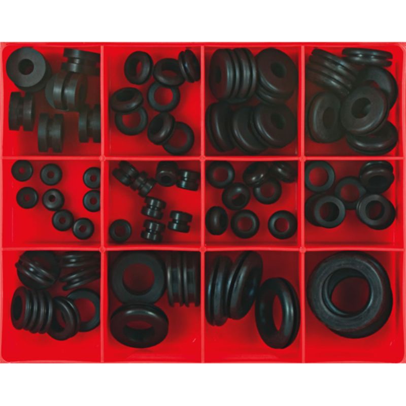 Champion 83pc Electrical Wiring Grommet Assortment featuring 12 sizes of durable rubber grommets for versatile wiring solutions.