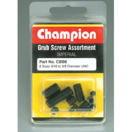 Champion 16Pc Imperial UNC Grub Set with assorted sizes for versatile use in DIY and professional projects.