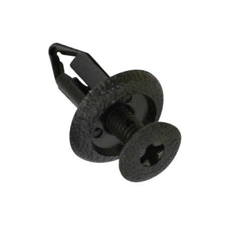 Black Champion Scrivet Clips pack of 50, featuring 18.5mm head, 11.8mm length, designed for easy panel fastening.