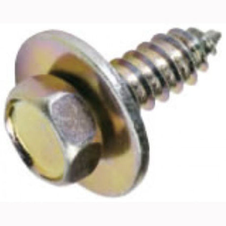 Champion 14G hex head self-tapping screws in a 50-pack, durable steel, corrosion-resistant, ideal for various heavy-duty fastening tasks.