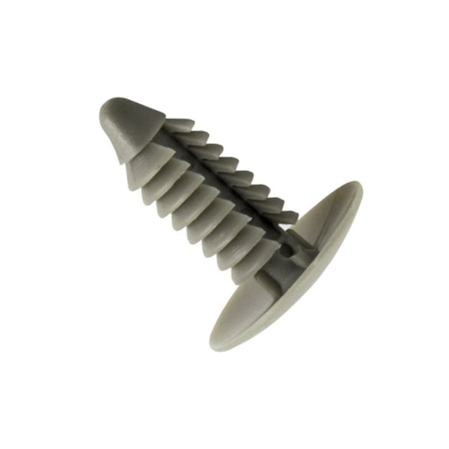 Gray Christmas tree clips with a 21mm head and 27mm base, 50-pack for secure holiday ornament display.