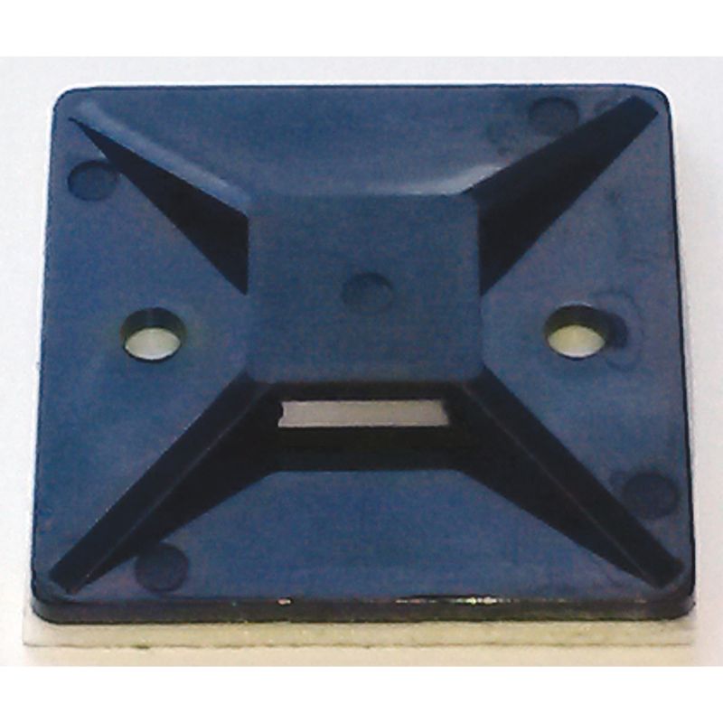 Black 40x40mm cable tie mounting base pack of 100, made from UV resistant polyamide for efficient cable management.