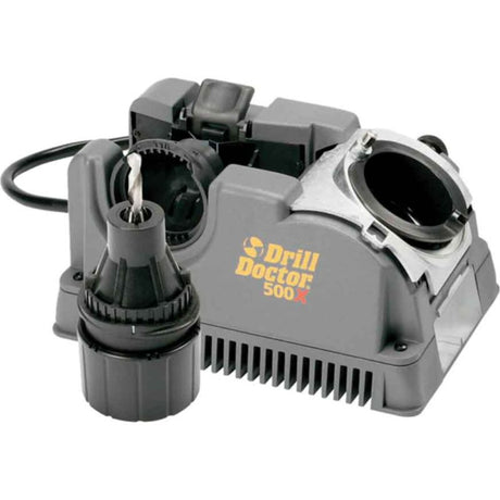 Image of the Drill Doctor Industrial drill bit sharpener, showcasing its robust design and user-friendly features for precise sharpening.