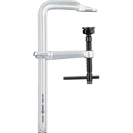 Heavy-duty Trademaster H.D. Clamp with changeable pads, ideal for secure clamping in woodworking and metalwork tasks.