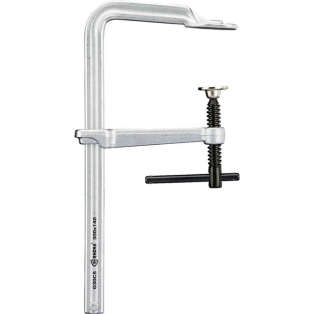 Trademaster General Duty Clamp 400mm x 175mm with 1000kgp capacity, featuring T-Handle and round ends for secure clamping.