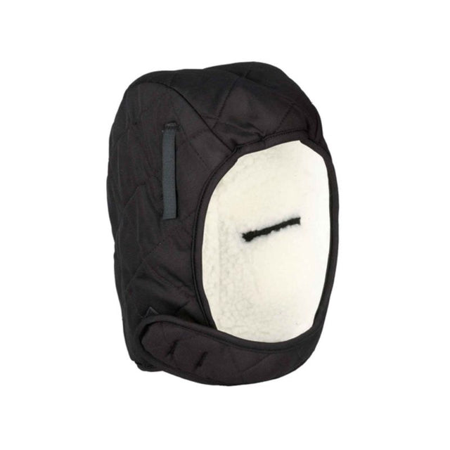 ERGODYNE 3-layer head warmer liner in black with nylon shell, foam insulation, and sherpa lining, perfect for outdoor cold weather work.