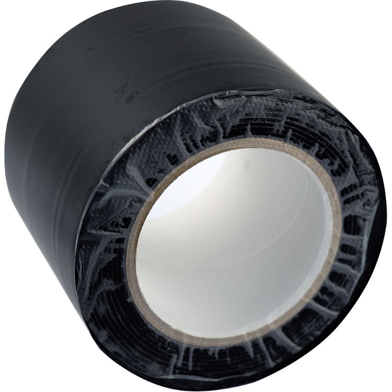 UCC 200 Micron PVC Overwrap Tape in black, 100mm x 30m, ideal for industrial and DIY use with strong adhesion and temperature resistance.