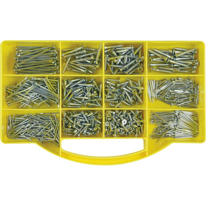 Comprehensive 800pc woodscrew and nails kit for DIY projects, featuring durable and varied sizes, available with free NZ shipping.