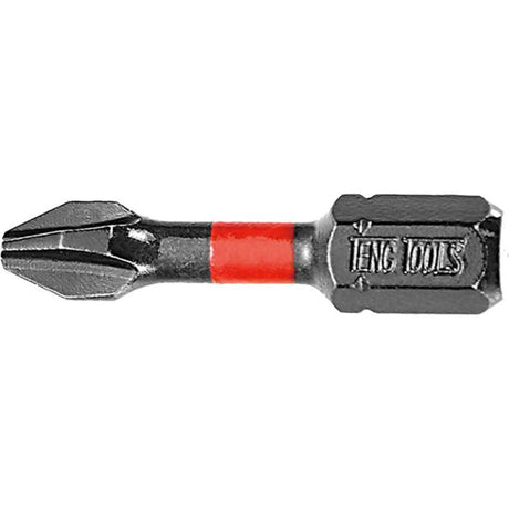 Teng 1/4in GR2 Impact Screwdriver Bit 30mm, durable and efficient tool for heavy-duty DIY and professional tasks.