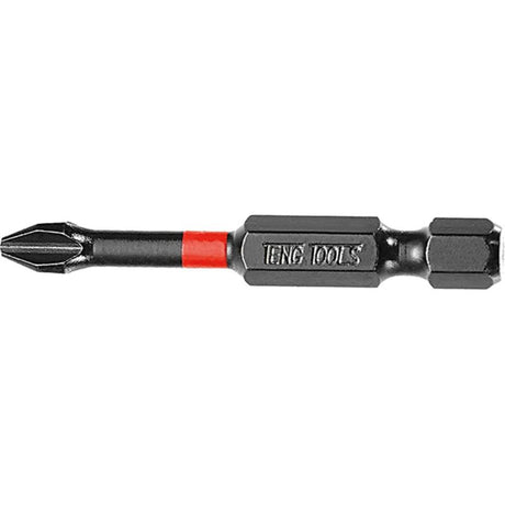 Teng 1/4in GR2 Impact Screwdriver Bit, 50mm; high-strength, durable tool for efficient automotive and home repairs.