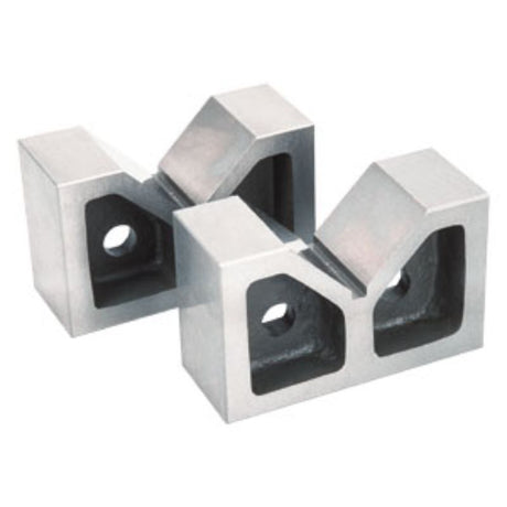 Groz Cast Iron V-Block pair, 100x56x65mm, precision-ground for stability in machining large jobs without clamps.