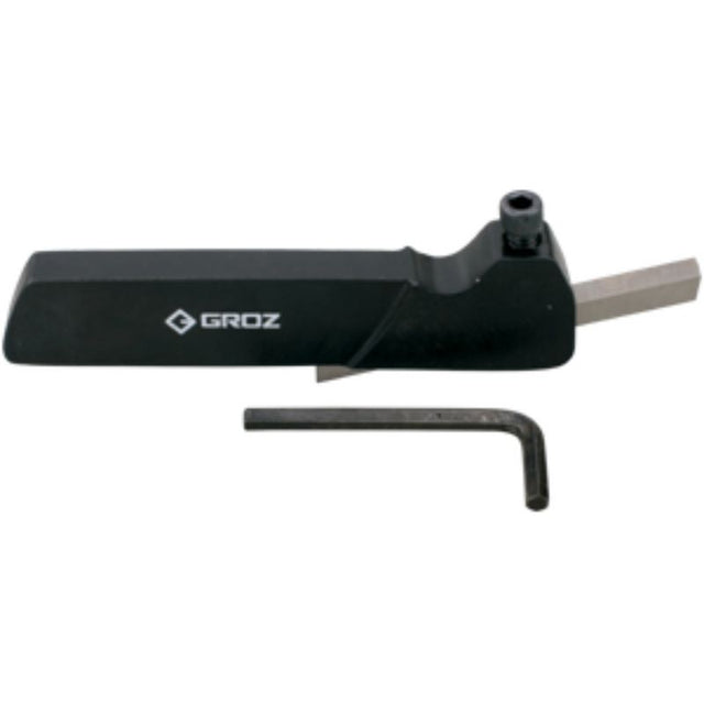 Groz Straight Turning Tool, high-grade steel, precision machined, straight shank holder, includes allen key, for enhanced machining accuracy.