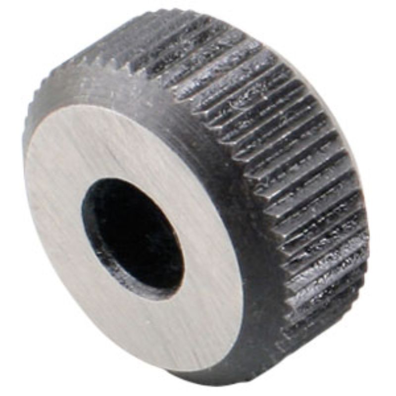 High-speed steel knurl with 5/8in diameter, 3/16in width, and 7/32in hole, designed for burr-free precision machining.