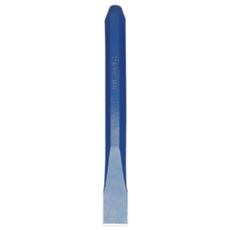 Groz Cold Chisel 1/2in x 6in, durable alloy steel tool for precision metalworking and masonry tasks with a powder-coated finish.