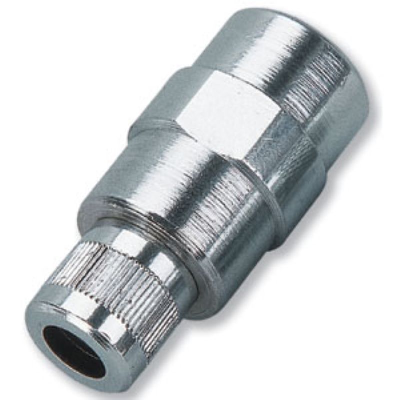 Groz Universal Bulk Loader Valve (1/4in NPT [F]) for leak-proof grease filling, compatible with grease guns and pumps.