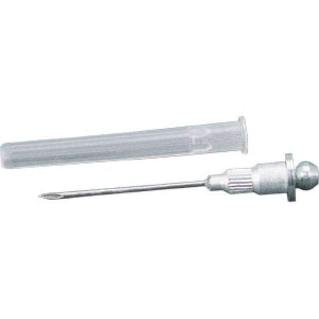 Groz Std. Grease Injector Needle (38mm) for precise lubrication in tight spaces, features quick connect fitting and protective holder.