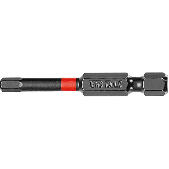 Teng 1/4in hex 3mm impact screwdriver bit, 50mm length, designed for durability and tight screw driving in compact spaces.