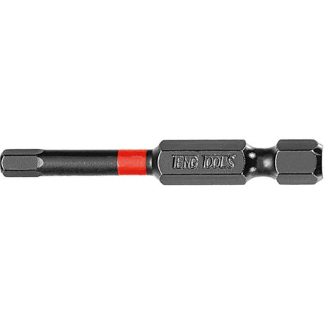 Teng 1/4in Hex 6mm Impact Screwdriver Bit, 50mm long, designed for heavy-duty tasks, ensuring a secure fit and durability.