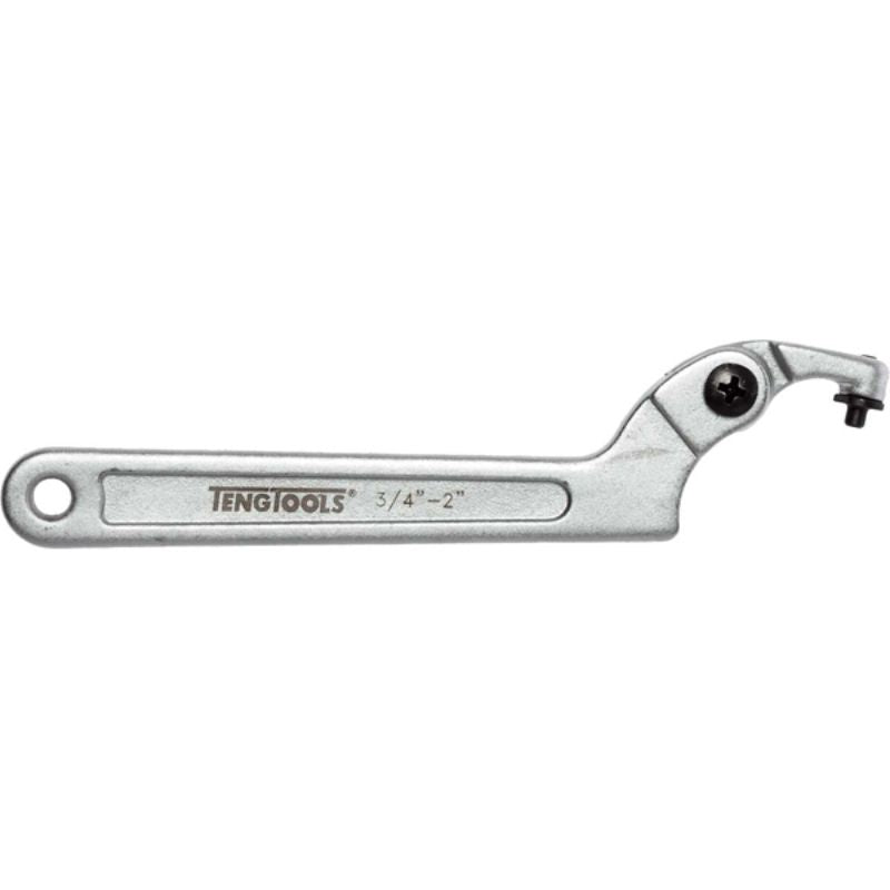 Teng 6mm Pin Wrench, adjustable tool for locking nuts, made of chrome vanadium steel, 32-75mm capacity, 178mm long.