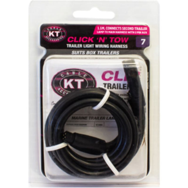 KT C'N'T 4P to 4P Left Lamp Harness-1.1M (#7) for easy trailer lamp connections, featuring waterproof design and color-coded simplicity.