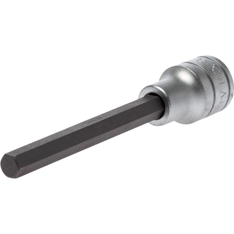 Teng 1/2in drive hex bit socket, 6mm x 115mm, chrome vanadium steel, ideal for hand tightening and internal hex access.