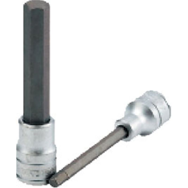 Teng 1/2in Dr. Hex Bit Socket 8mm x 115mm, chrome vanadium steel, long reach for easy access, satin finish for durability.