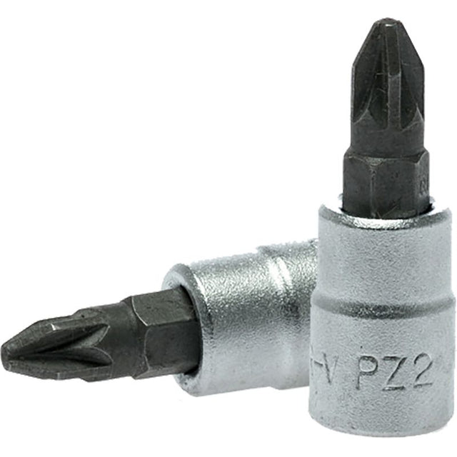 Teng 1/4in Dr. Bit Socket PZ#2, precision tool for screws, chrome vanadium steel, compact for tight spaces, durable and reliable.