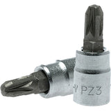 Teng 1/4in Dr. Bit Socket PZ#3, durable tool for PZ#3 screws, features magnetic design for secure fastener handling.