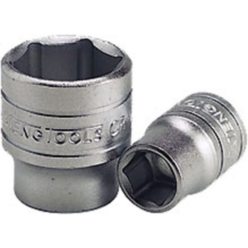 Teng 3/8in Drive Socket 22mm, crafted from chrome vanadium steel for durability and precise fit for automotive repairs.