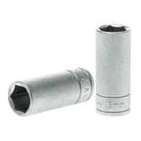 Teng 3/8in Drive Deep Socket 13mm in chrome vanadium steel, designed for durability, torque, and versatility in tools.