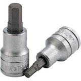 Teng 3/8in Dr. Hex Bit Socket 4mm, durable chrome vanadium steel socket for precise fastening in tight spaces.