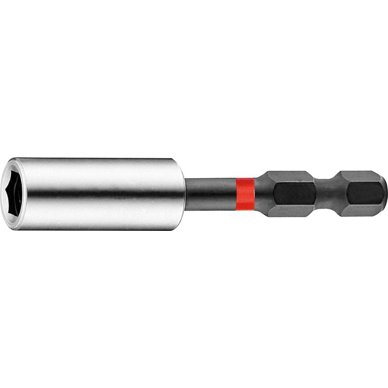 Teng Bit Holder Magnetic Impact 60mm for 1/4" hex bits, made of durable S2 stainless steel, with recessed magnet for secure fastening.