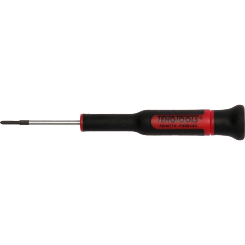 Teng MD Mini Screwdriver PH#00 x 40mm, precision tool for electronics and jewelry, featuring ergonomic grip and durable construction.